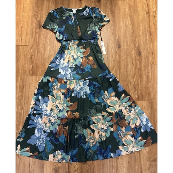 Nicole Miller Dresses & Skirts - Nicole Miller New York Women's Floral Maxi Dress Sz S Tiered Boho Green